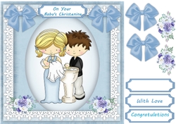 On your Babys Christning , Blue