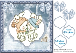 Bunnies Mistletoe Kiss