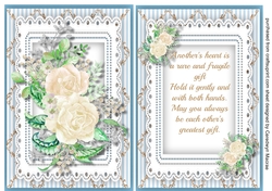 Beautiful White Roses with Anniversary Verse