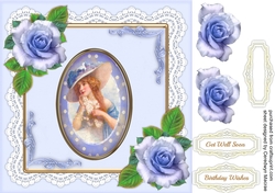 Vintage Lady with lilac Roses 2
