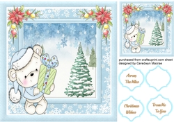 Lovely Teddy Bear Christmas ,Blue
