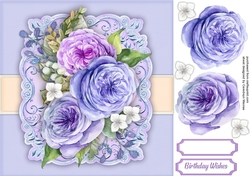 Beautiful Roses on a Soft Lilac Mat