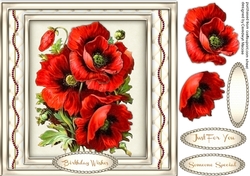Stunning Red Poppies in a Sepia Frame 
