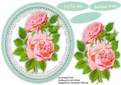 Beautiful Roses on a Oval Mat