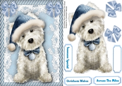 Cute Westie in a Blue Hat 