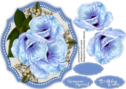 Beautiful Blue Flower and Babys Breath