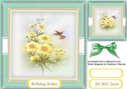 Beautiful Humming Birds and Yellow Flowers
