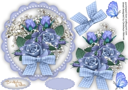 Beautiful Blue Roses and Babys Breath