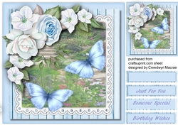 Apple Blossom and Blue Butterflys 