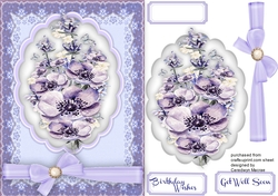 Lilac Anemones on a Scalloped mat 