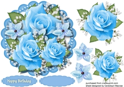 Blue Roses and Babys Breath 3