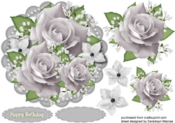 White or cream Roses and Babys Breath  4
