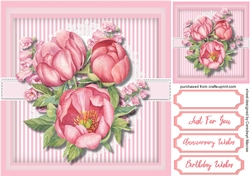 Pink Peonys and Hollyhocks