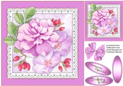 Beautiful  Lilac French roses and berrys 