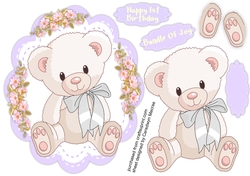 White Teddy with Silver Bow