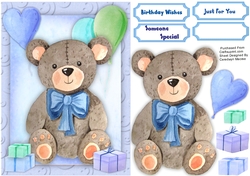 Lovely Teddy Blue with presents 