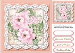 Pink Peonys on lace