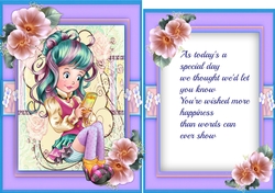 Modern Miss Texing Away, with verse