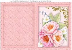 A5 Print, cut and fold , Blossom and Roses 