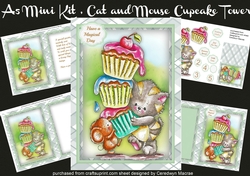 A 5 Mini Kit, Cat and Mouse Cupcake Tower