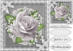 Beautiful Silver Rose and Corner bow