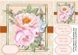 Pink Roses on Lace 