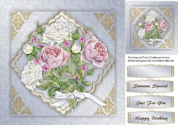 Lovely Roses on a scalloped mat 