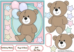 Brown Teddy With Balloons