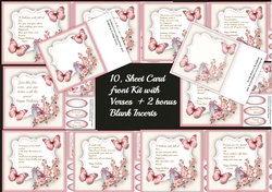 10, Sheet card fronts with Verse + 2 Bonus Blank Incerts 