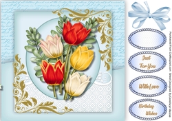 Beautiful Tulips on a Lace Mat