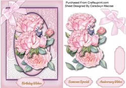 Beautiful Pink Roses and Corner Bow
