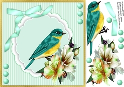 Beautiful Bird in a Lily Corner Mat 3