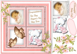Lovely 4, Square Baby Girl Congratulations 