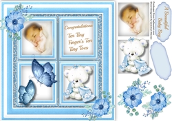 Lovely 4, Square Baby Boy Congratulations