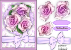 Beautiful Lilac Roses and Bow