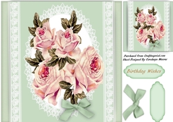 Beautiful French Roses on Lace