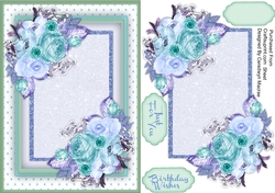 A5 Beautiful Blue and Green Roses