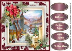 Beautiful Christmas Village and Candles