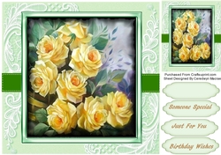 Beautiful Yellow Roses on Corner lace