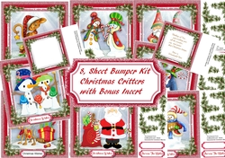cup888140_1398 - 8, Sheet Bumper Kit Christmas Critters with incert