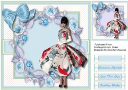 Lady in Floral with Roses