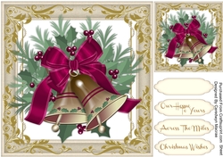 Beautiful Gold Bells and Red Ribbon