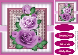 BeautifulLilac Roses on lace