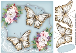 Beautiful White Butterflys and Roses