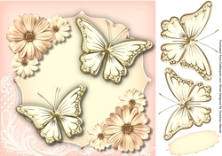 Beautiful Gold  Butterflys and Daisys