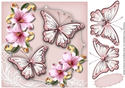 Beautiful Pink Butterflys and Lillys