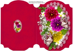 Print, Cut ,and Fold , Beautiful Floral Dahlias 