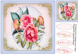 Beautiful Boho roses on lace mat