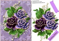 Beautiful Lilac Roses on lace 