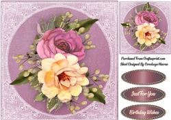 Beautiful Summer Roses on Vintage Lace